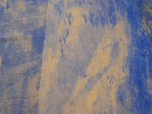 Patricia Correas, "Des del blau", pintura sobre paper vegetal, 2018