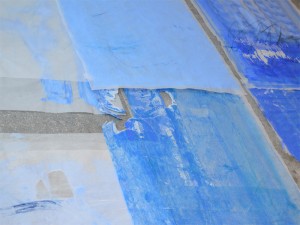 Patricia Correas, "Des del blau", pintura sobre paper vegetal, 2018